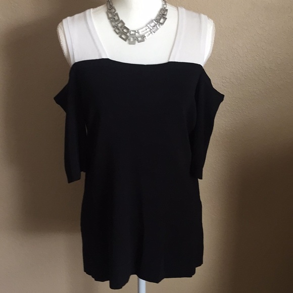 Calvin Klein Tops - 3 for 30 calvin Klein black & white cold shoulder